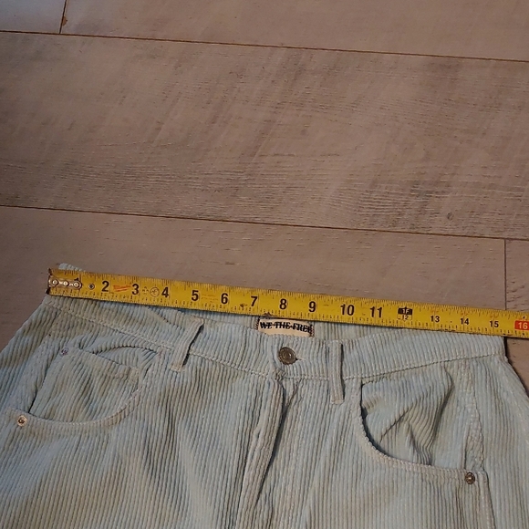 We The Free Good Luck Midrise Barrel Baby Blue Corduroy Pants Size 28 - Picture 5 of 8
